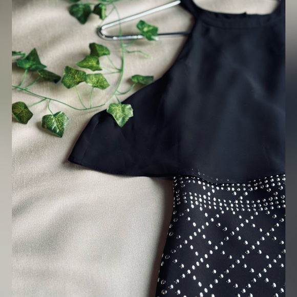 Guess Short black dress. Beaded Halter Neck Minidress - Picture 5 of 5